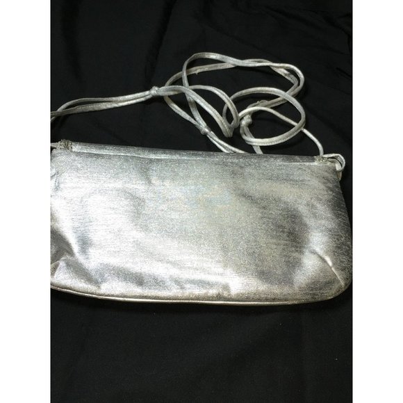 VIntage Le Regale Ltd. Rhinestone Fancy Shiny Silver Mini Formal Evening Purse - Picture 2 of 7